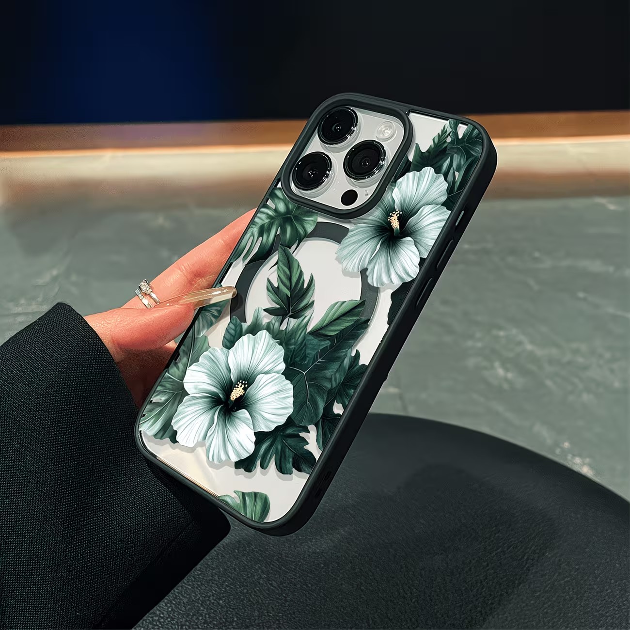 Green Floral Print Phone Case  - Apple Iphone 15 Pro Max 评论和价格
