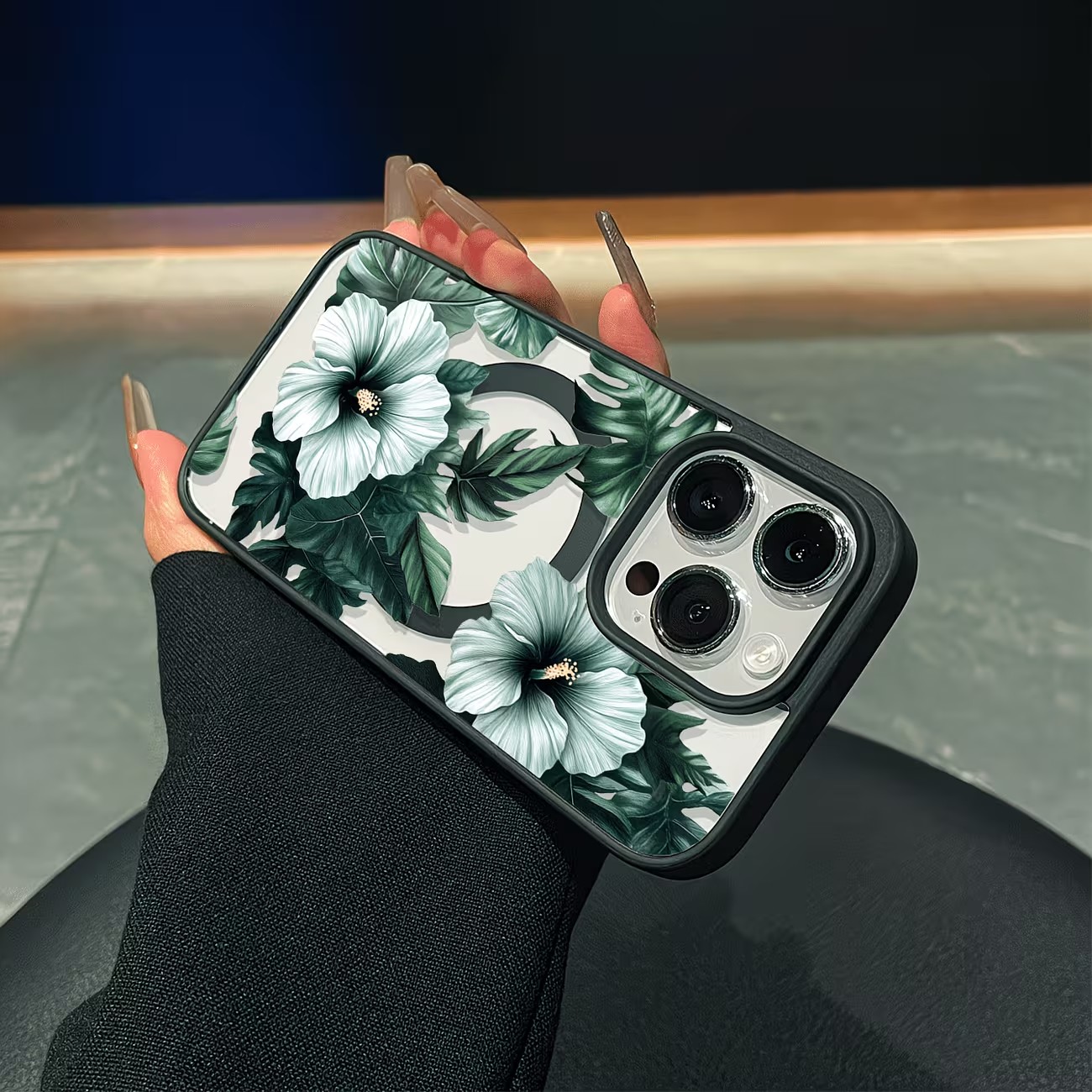 Green Floral Print Phone Case  - Apple Iphone 15 Pro Max 评论和价格